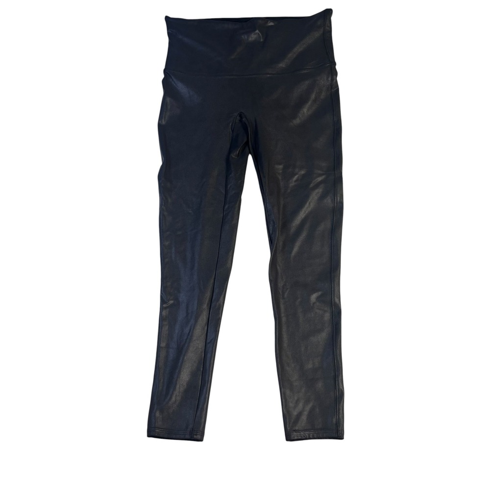 Spanx Faux Leather Leggings Black‎ High Waisted Slimming 1X/1X Tall 1T